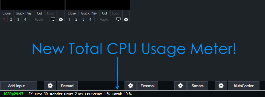 Cpu usage vMix update