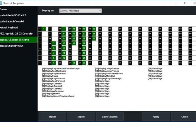 vmix shortcuts list