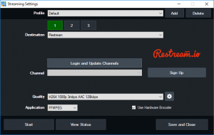 vMix Restream.io
